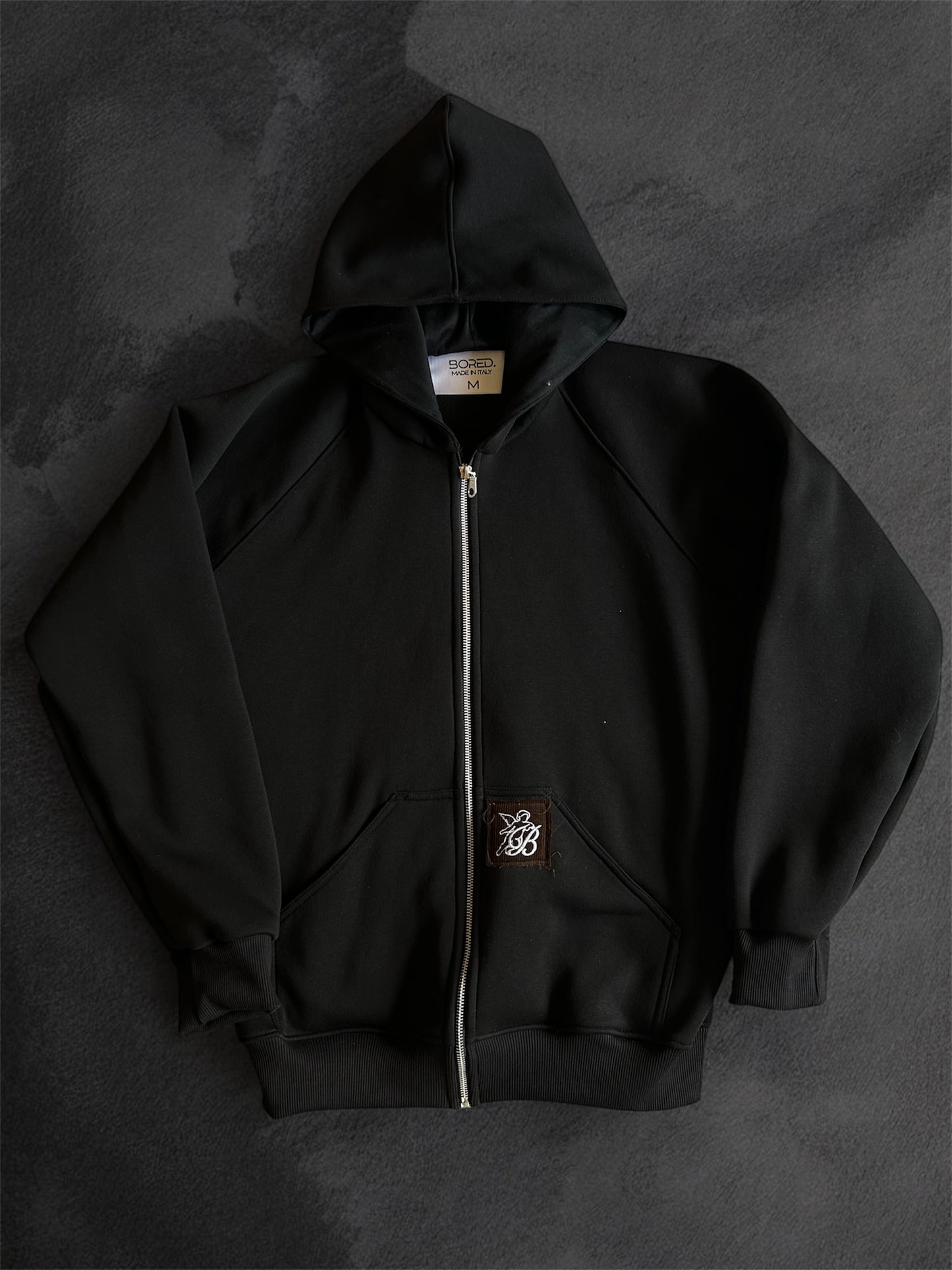 BLACK ZIP HOODIE