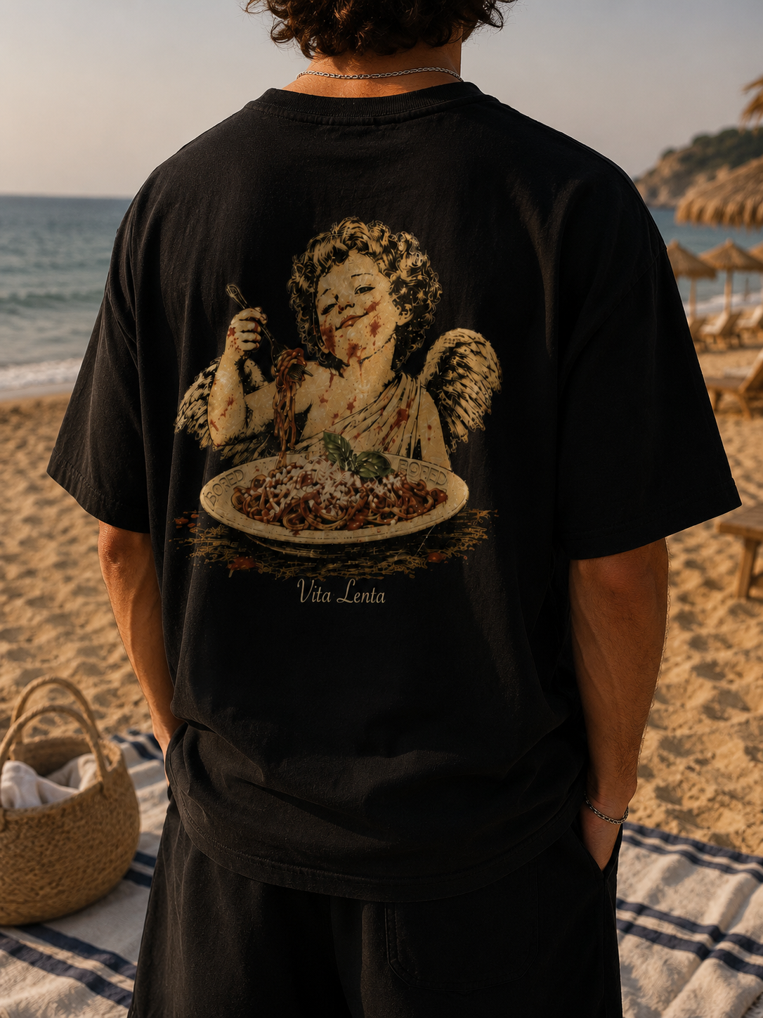 VITA LENTA SPAGHETTI TEE Black