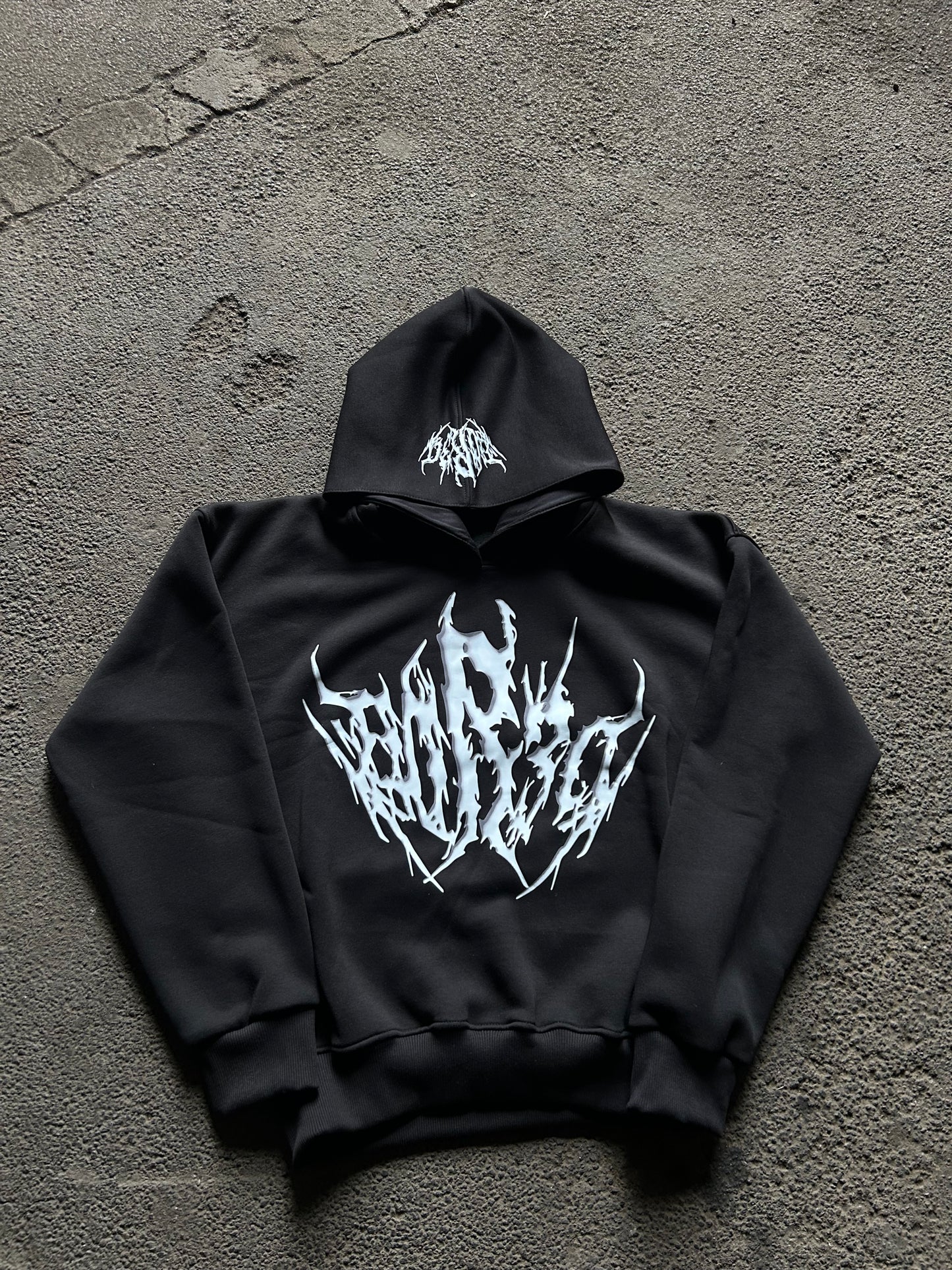 METAL BORED HOODIE BLACK