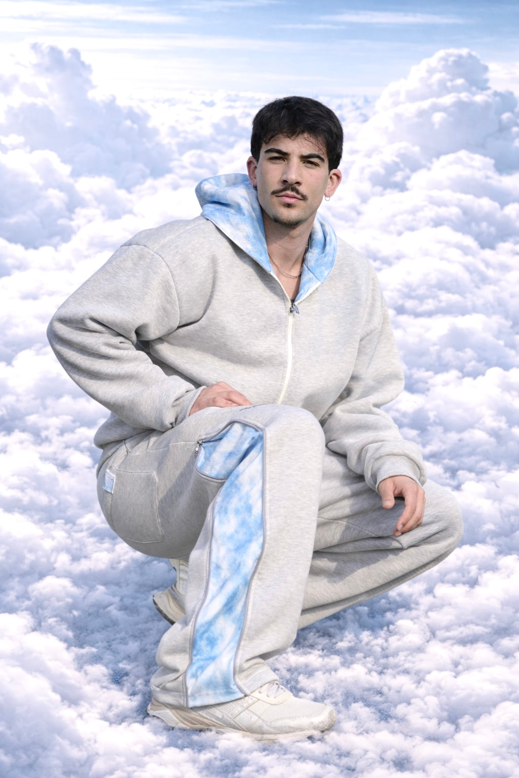SKY BORED ZIP SUIT