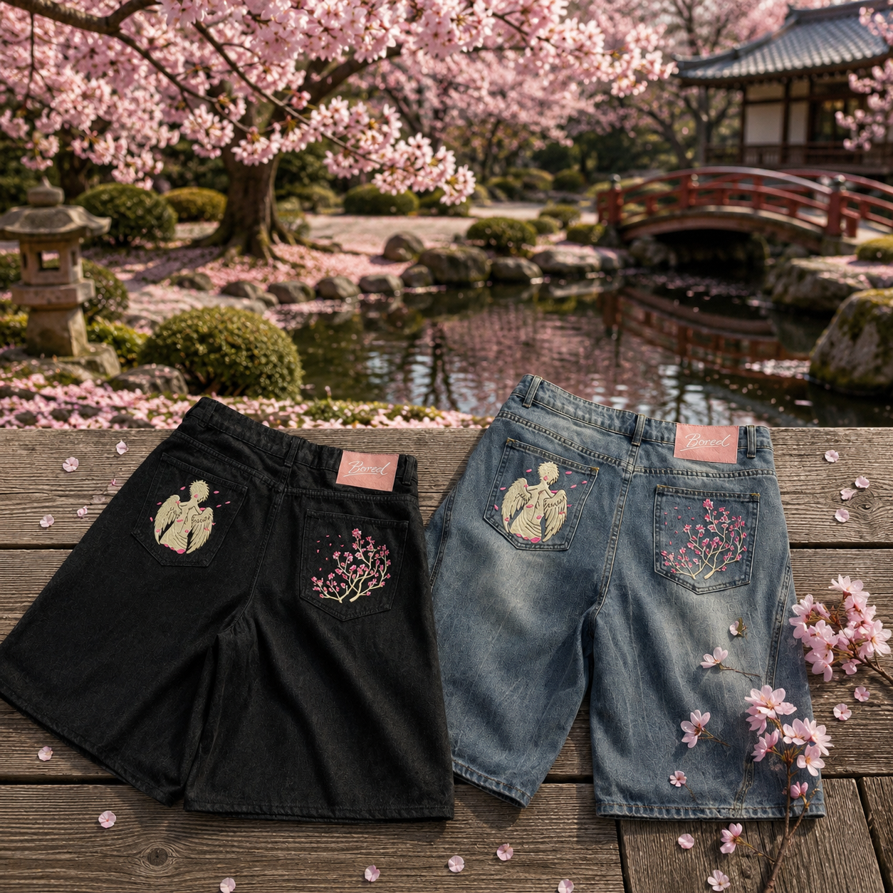 SAKURA SKYBLU BAGGY JORTS