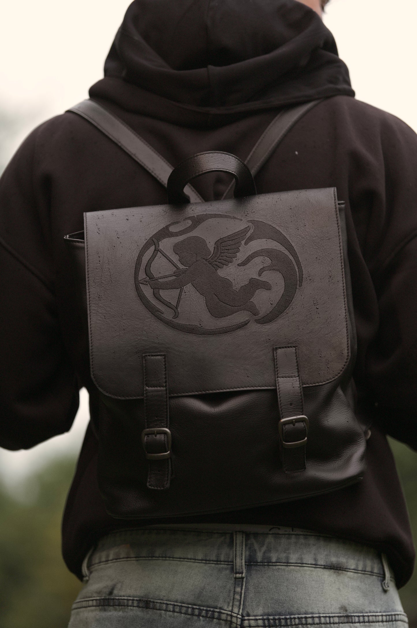 BORED LEATHER BACKPACK