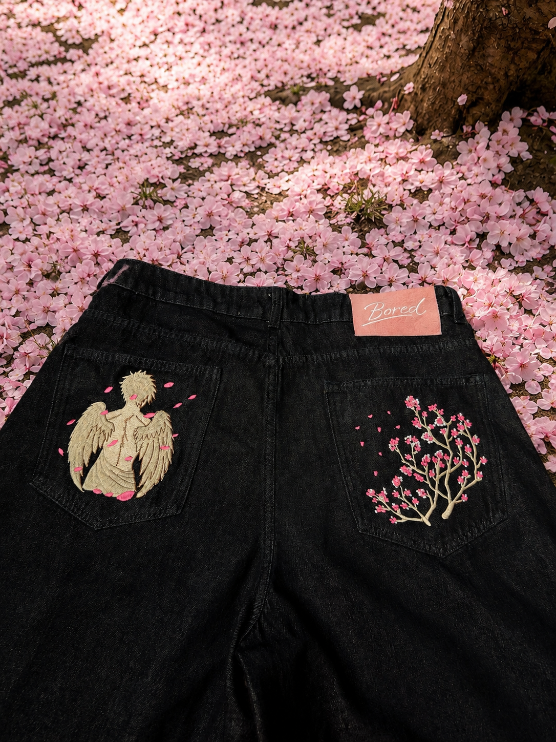 SAKURA NAVY BAGGY JORTS