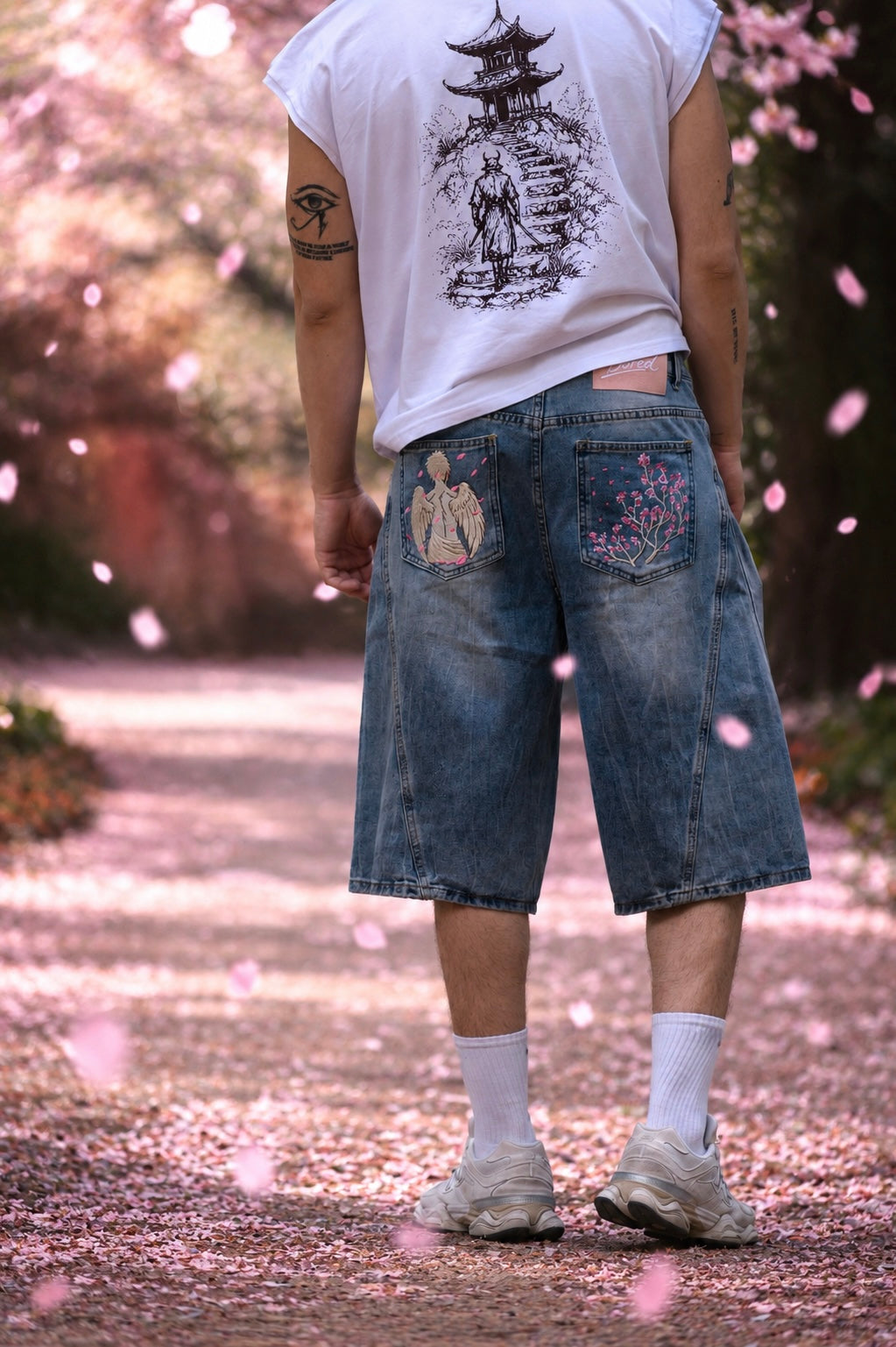 SAKURA SKYBLU BAGGY JORTS