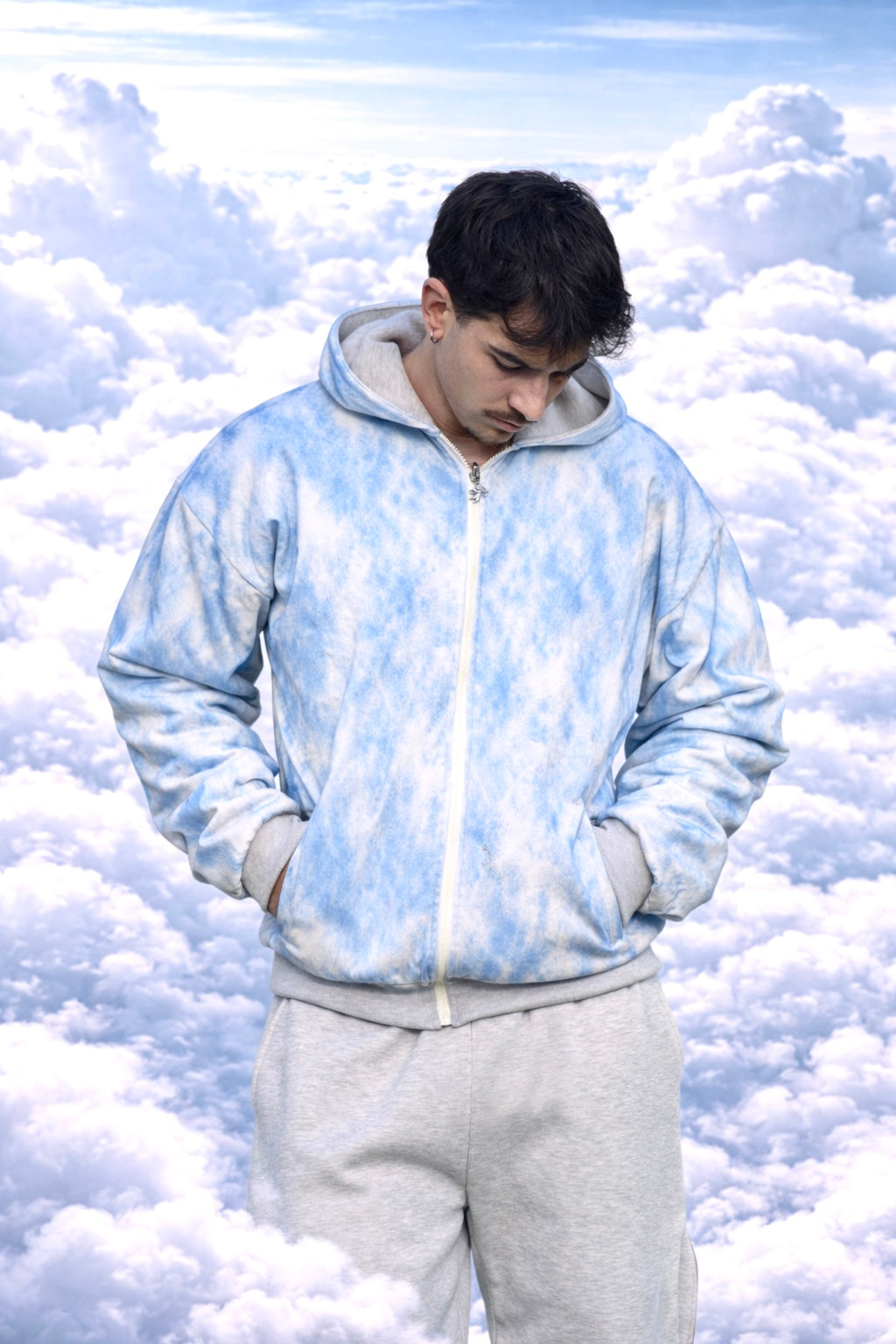 SKY BORED ZIP SUIT