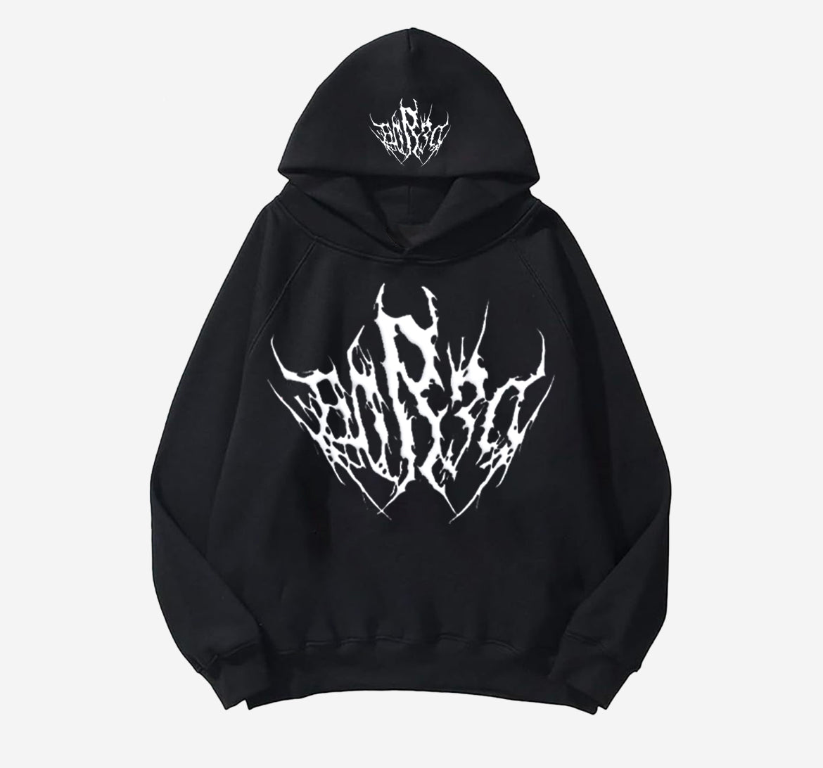 METAL BORED HOODIE BLACK