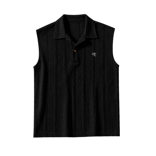 BORED KNIT SVEEVELESS Black