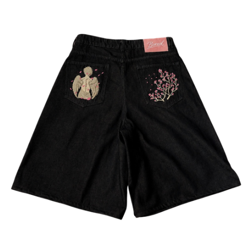 SAKURA NAVY BAGGY JORTS